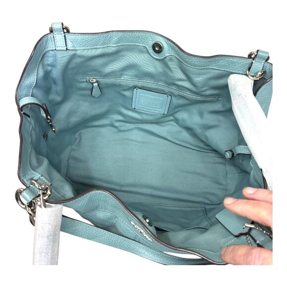 Coach Small Lexy Purse Pocketbook Womens Classic Leather Shoulder Bag Blue READ - Picture 9 of 10